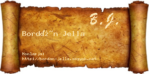 Bordán Jella névjegykártya
